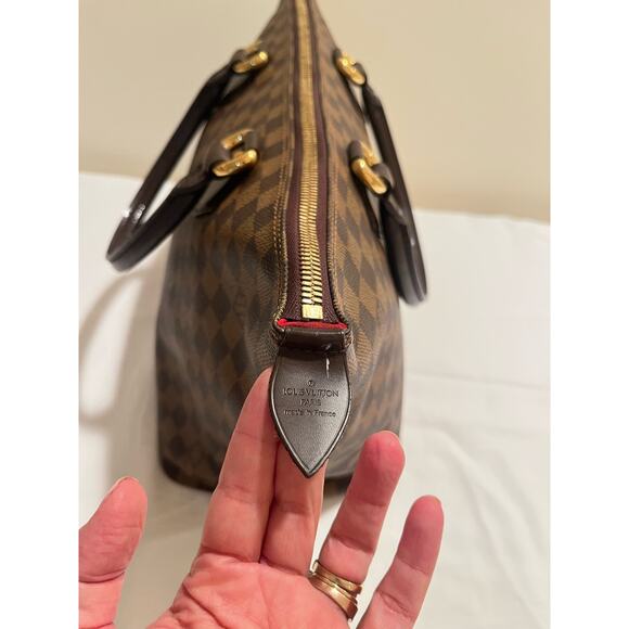 Louis Vuitton Saleya MM Damier Ebene Tote EXCELLENT Shoulder Bag Brown Leather - Picture 10 of 16